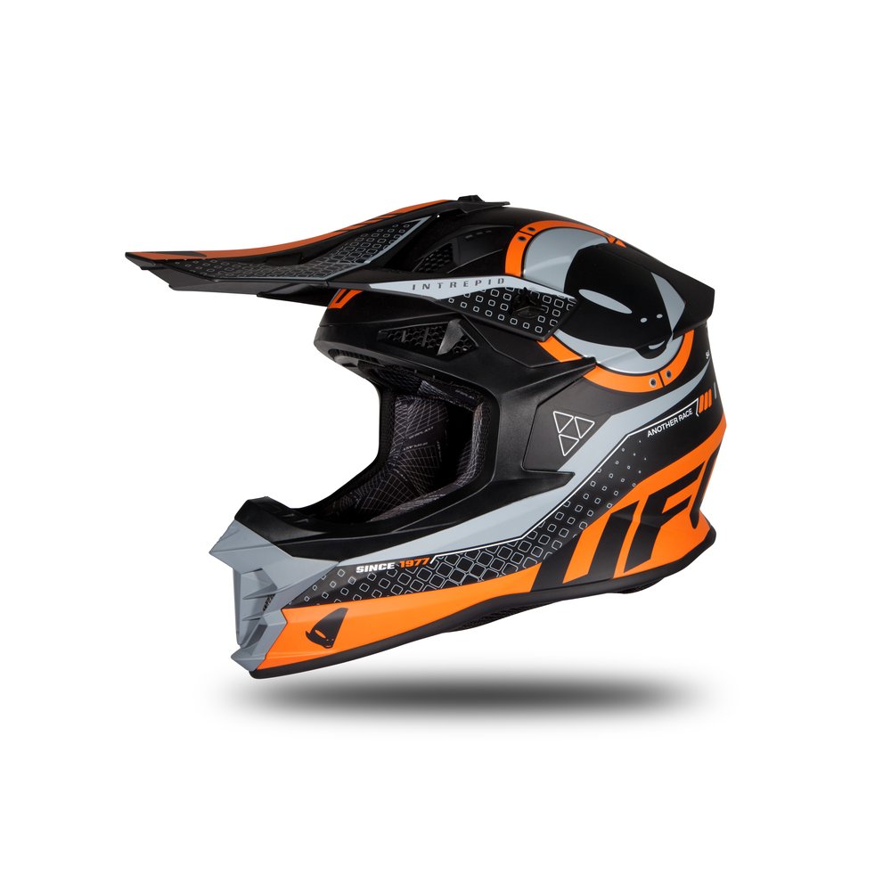 UFO Intrepid Motocross Helm schwarz orange matt