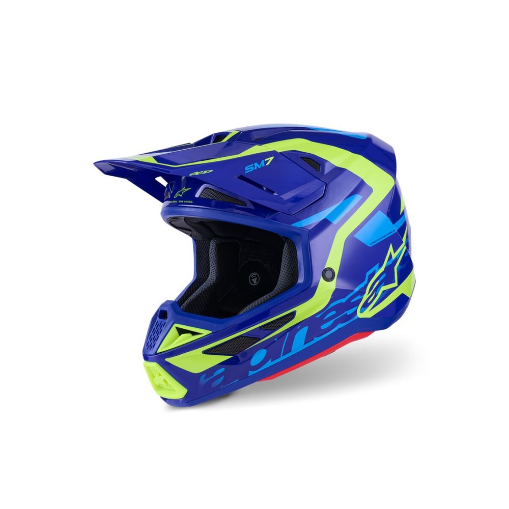 ALPINESTARS Supertech M7 Deed Motocross Helm blau/gelb ALPINESTARS Supertech M7 Deed Motocross Helm blau/gelb