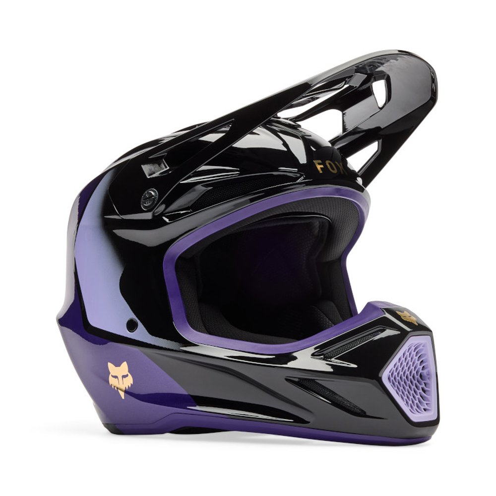 FOX V3 DRIP Motocross Helm Schwarz/Purple