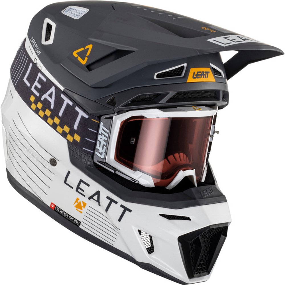 LEATT 8.5 Metallic 23 Motocross silber + Brille