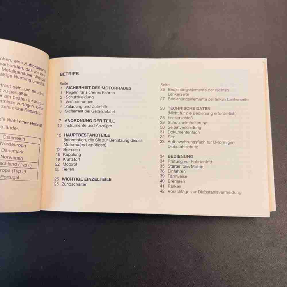 HONDA SLR 650 37MAK1GDFI 1997 1998 Fahrer Handbuch gebraucht