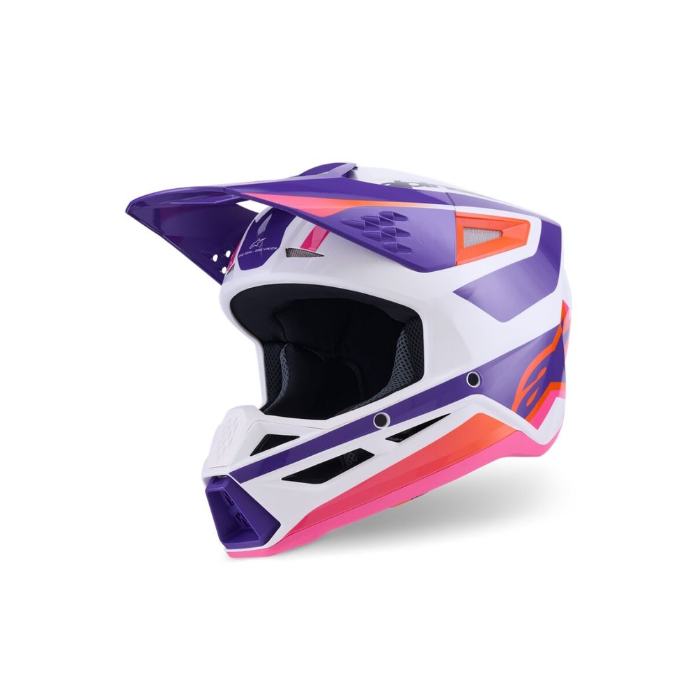 ALPINESTARS Supertech M3 Heat Motocross Helm weiss/lila/pink
