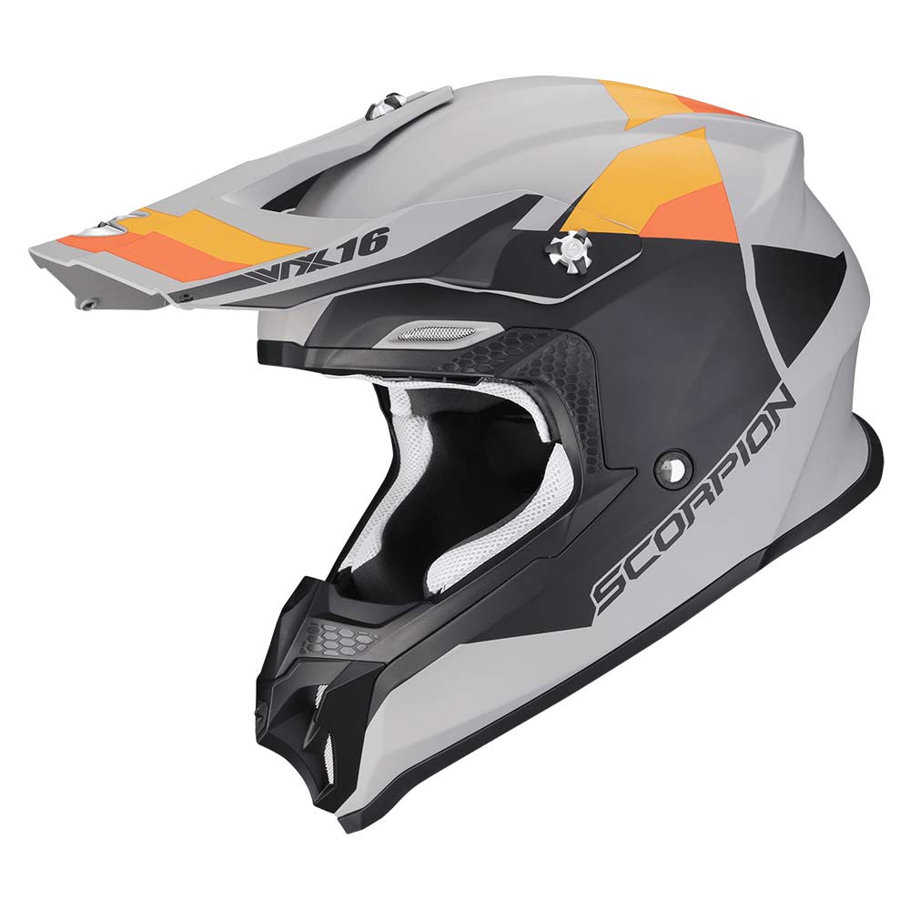 SCORPION VS-16 Evo Air Spectrum Motocross Helm matt grau orange