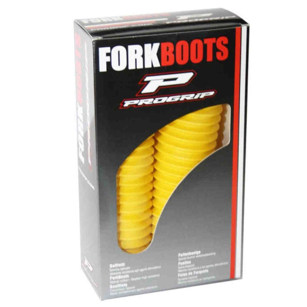 PROGRIP Fork Boots Faltenbalg 34-37mm Länge 200-350mm Motocross Motorrad gelb