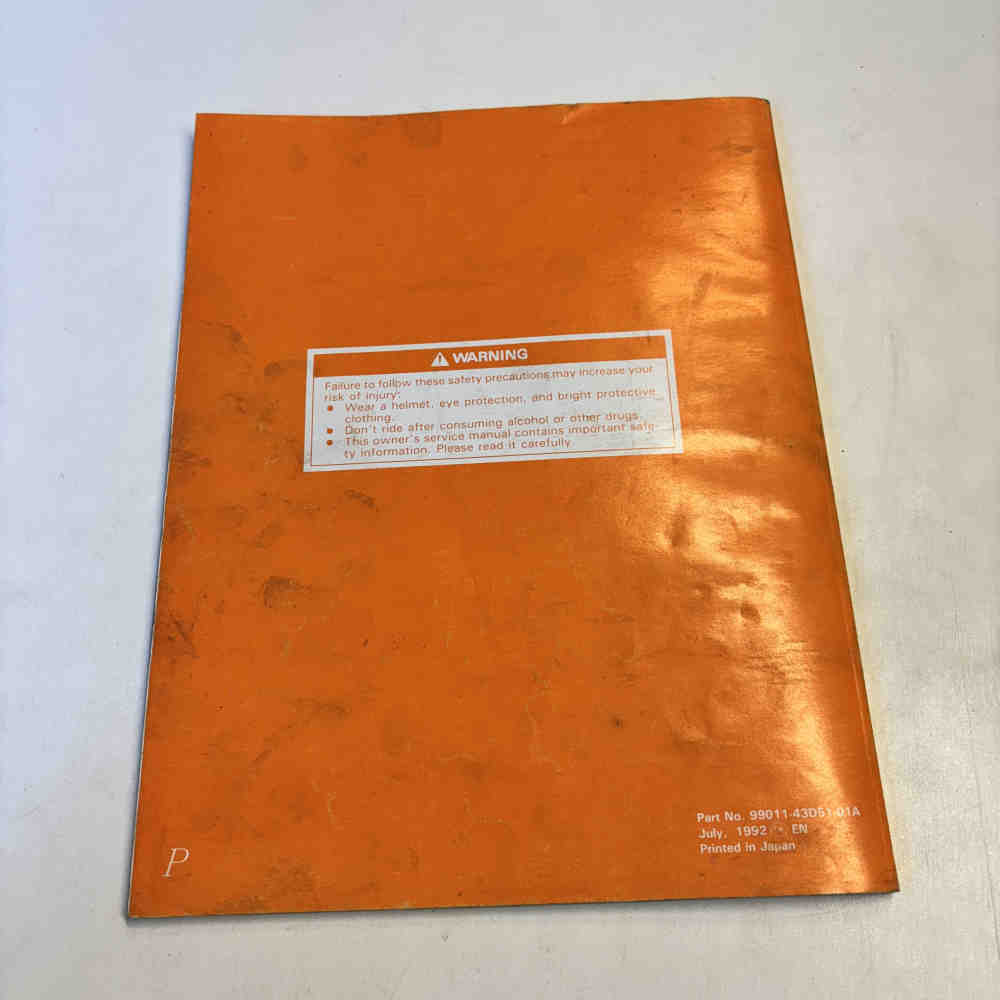 SUZUKI RM 125 1993 99011-43D51-01A Motorrad-Handbuch gebraucht