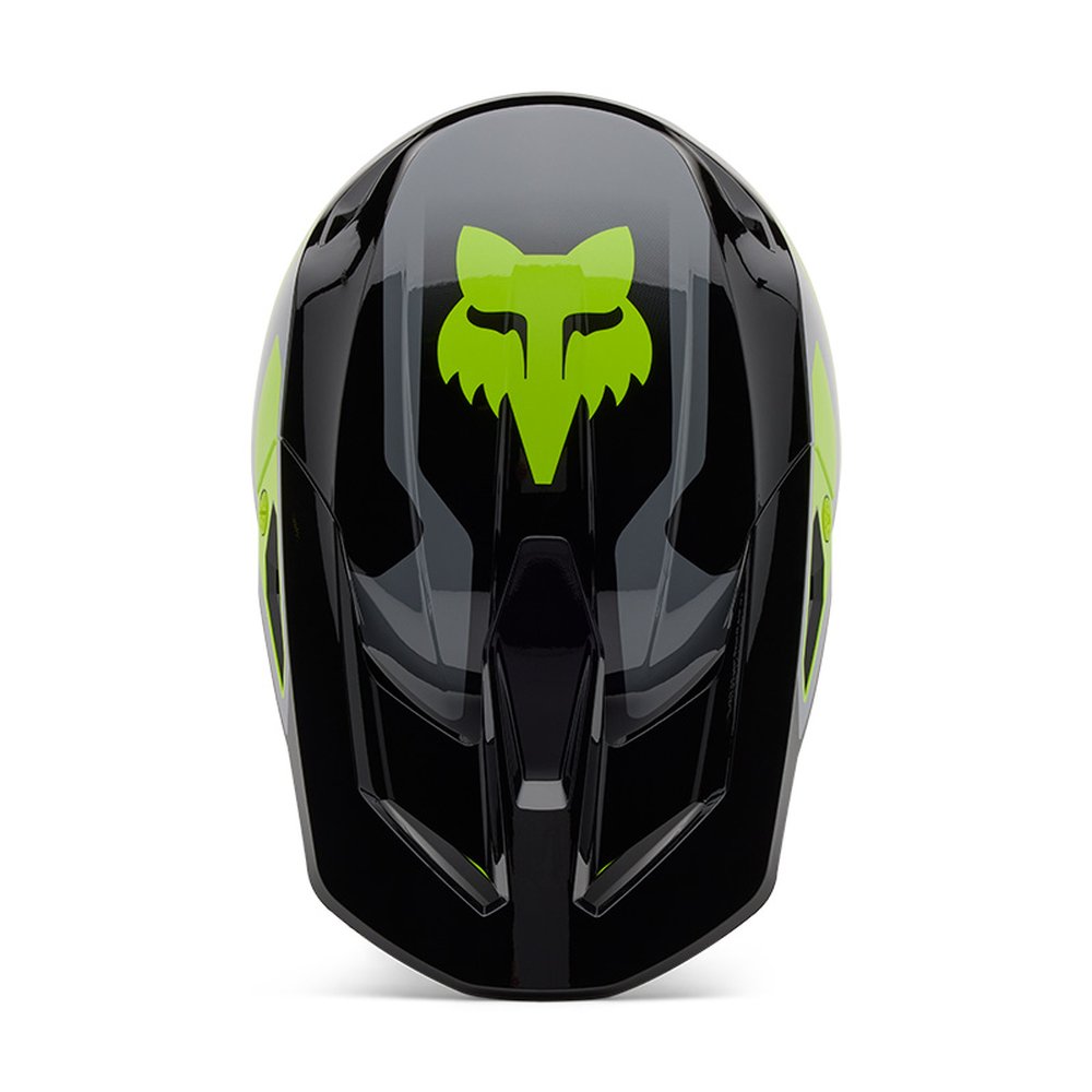 FOX V1 LEAN HELMET Motocross Helm Grau/Gelb