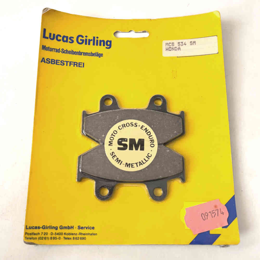 LUCAS GIRLING MCB 534 SM Motocross/Enduro Bremsbelag-Satz passend für Honda
