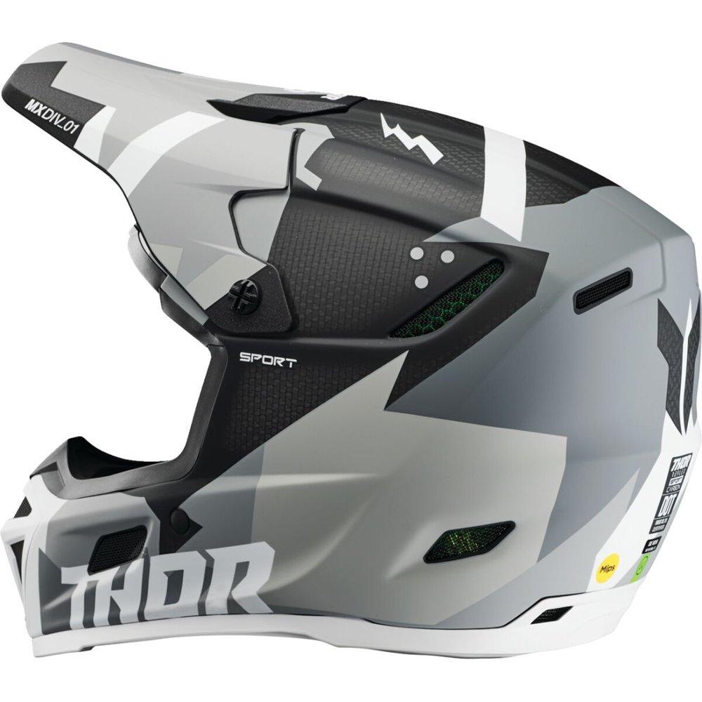 THOR Reflex Sport Motocross Helm CBN Brave grau weiss THOR Reflex Sport Motocross Helm CBN Brave grau weiss