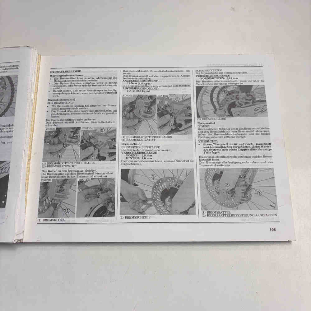 HONDA CR 250 R 1994 69KZ3600 00X69-KZ3-6000 Motorrad-Handbuch gebraucht