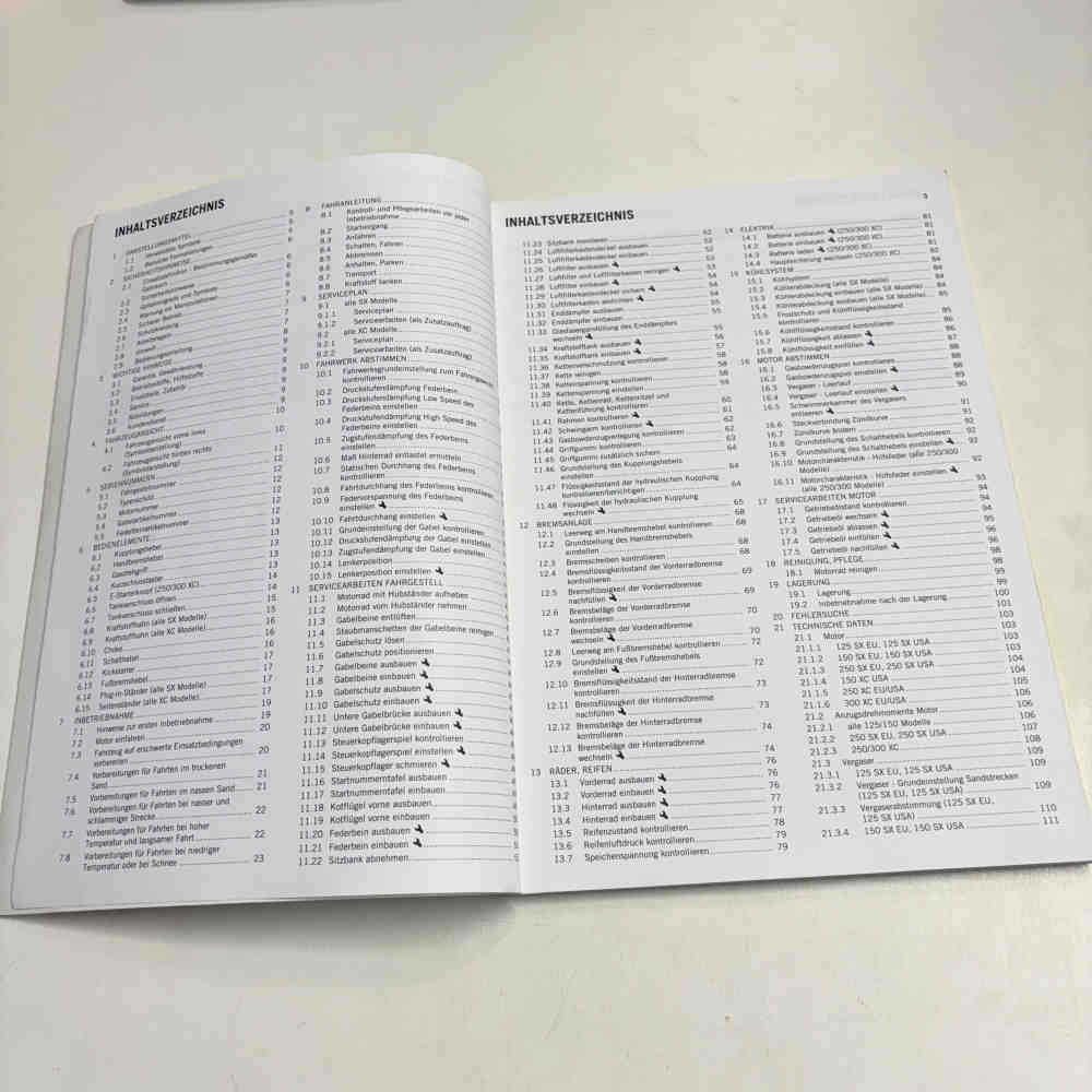 KTM 125/150/250/300 SX/XC 2014 3213030de Motorrad-Handbuch gebraucht