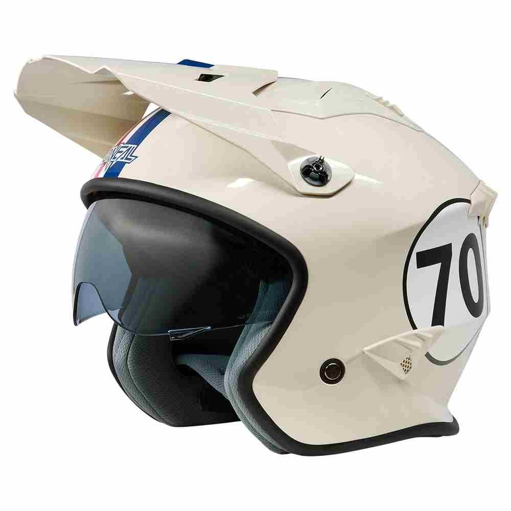 ONEAL Volt Herbie Trial Motorrad Helm weiss rot blau