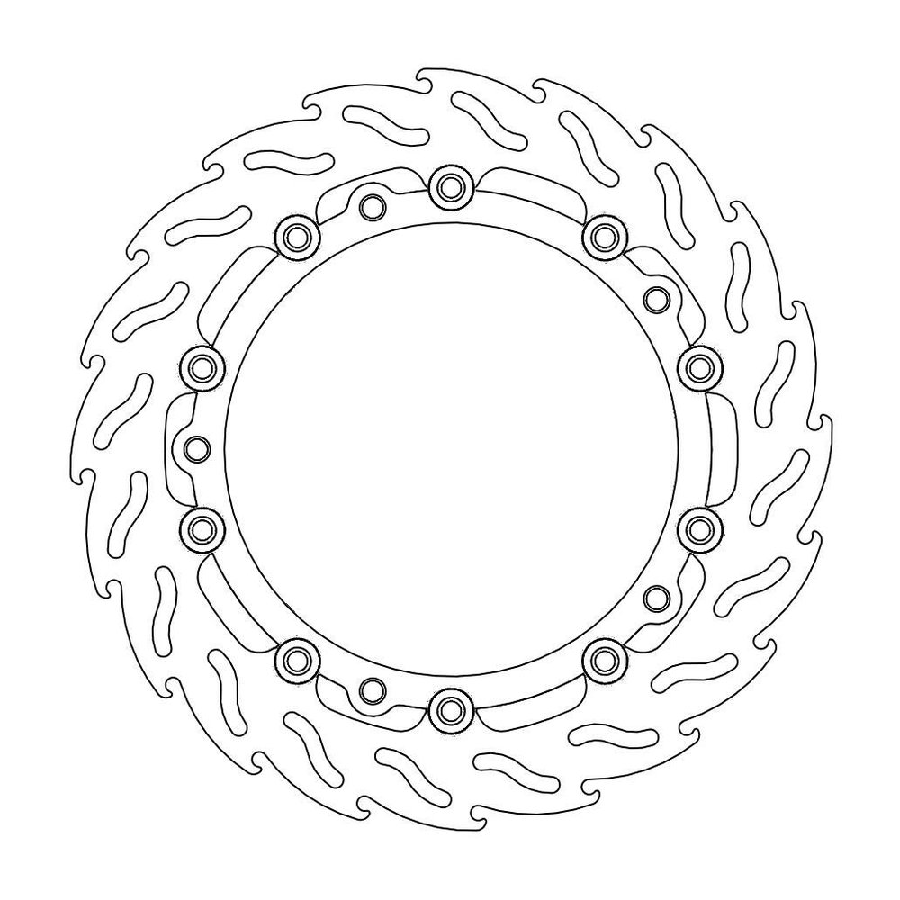 MOTO-MASTER Bremsscheibe Flame vorne rechts schwarz