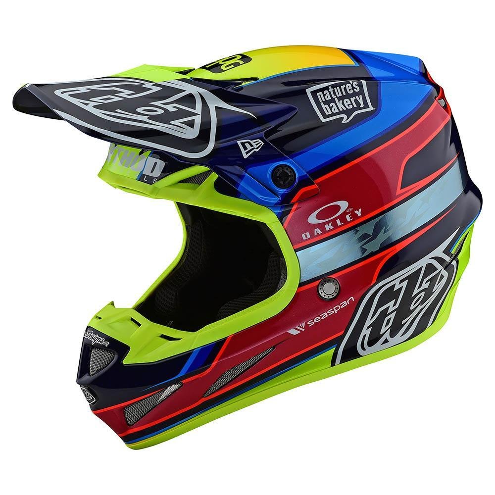 TROY LEE DESIGNS SE4 Carbon Speed Team Motocross Helm blau gelb