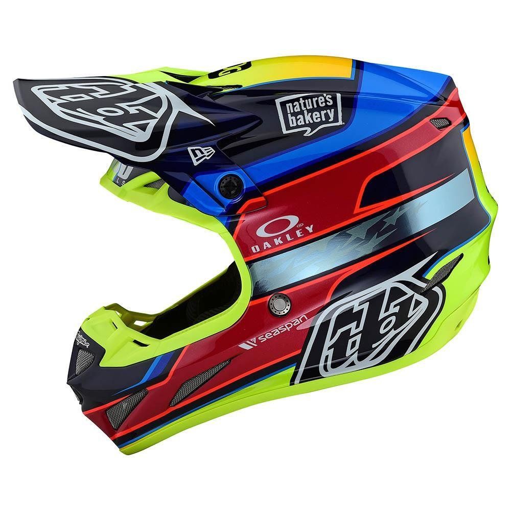 TROY LEE DESIGNS SE4 Carbon Speed Team Motocross Helm blau gelb