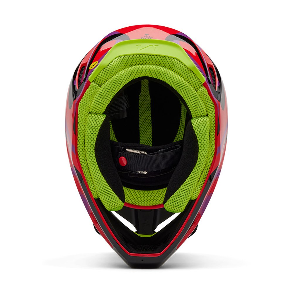 FOX V1 EMOTION HELMET Motocross Helm Neon Rot