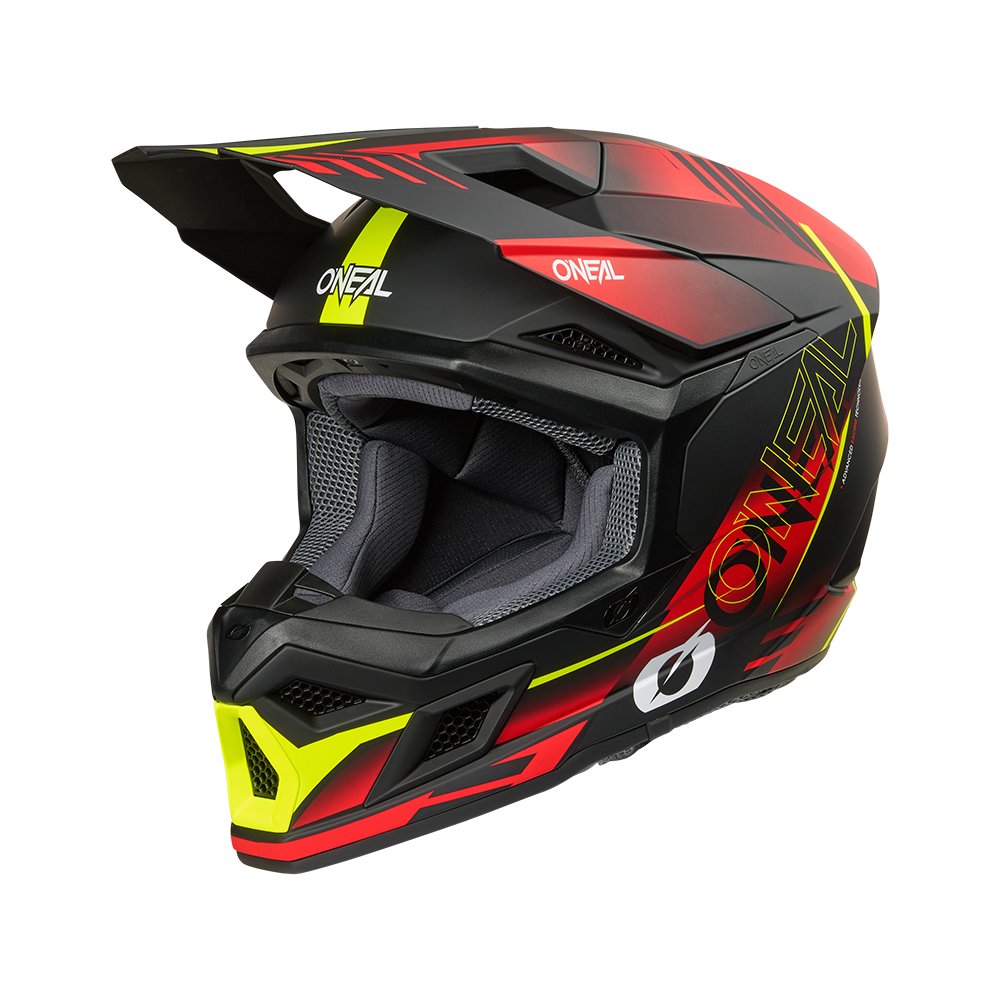 ONEAL 3SRS Motocross Helm Haze schwarz/rot/neon gelb