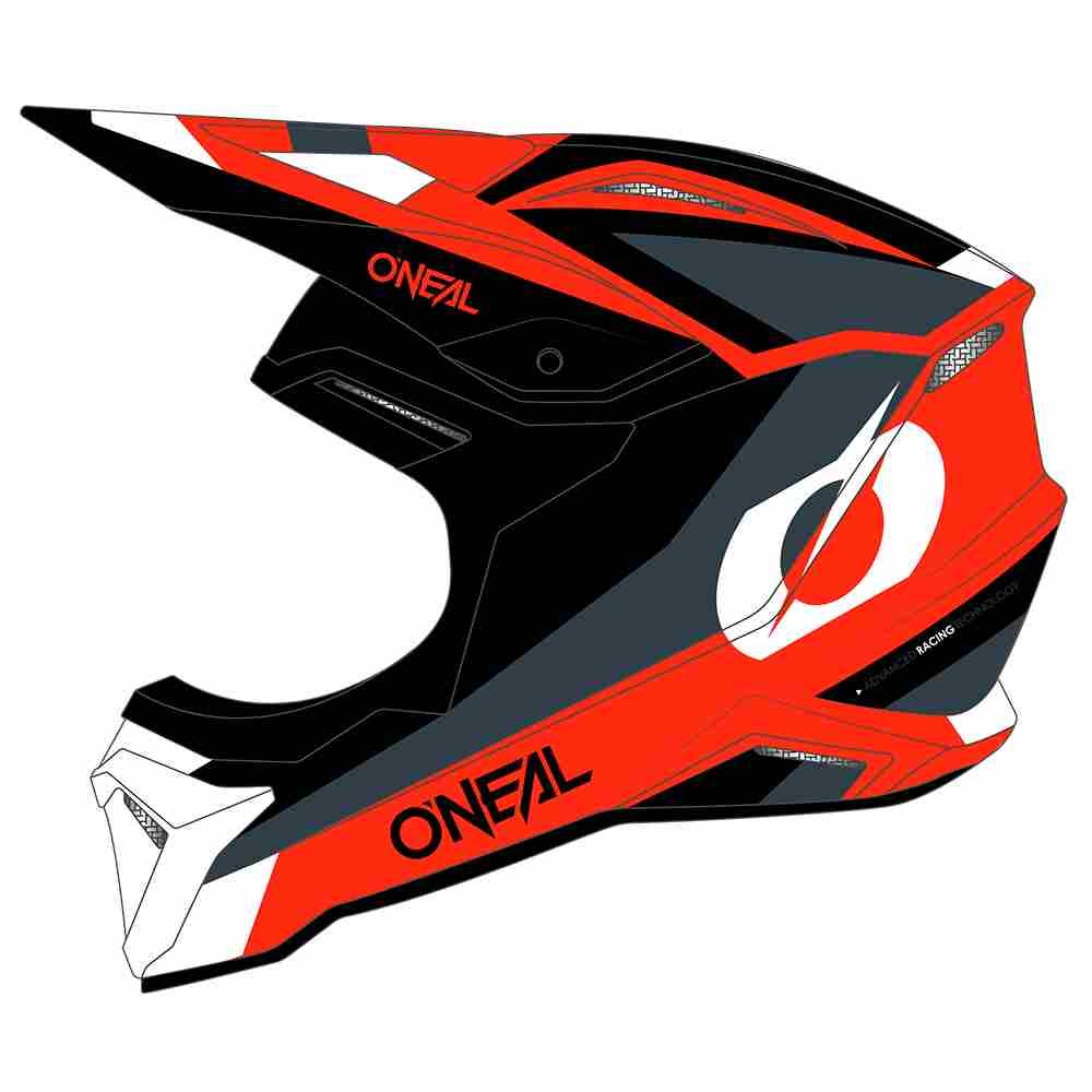 ONEAL 1SRS Youth Stream Kinder Motocross Helm schwarz rot
