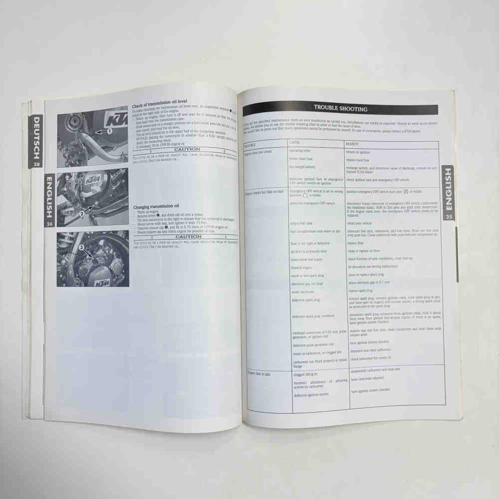 KTM 125 LC2 1996 320508 Motorrad-Handbuch gebraucht