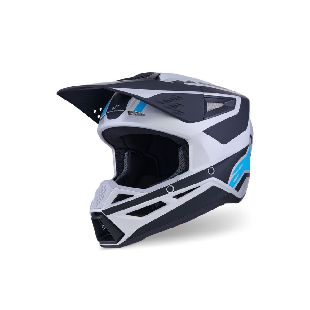 ALPINESTARS Supertech M3 Heat Motocross Helm silber/blau/schwarz ALPINESTARS Supertech M3 Heat Motocross Helm silber/blau/schwarz