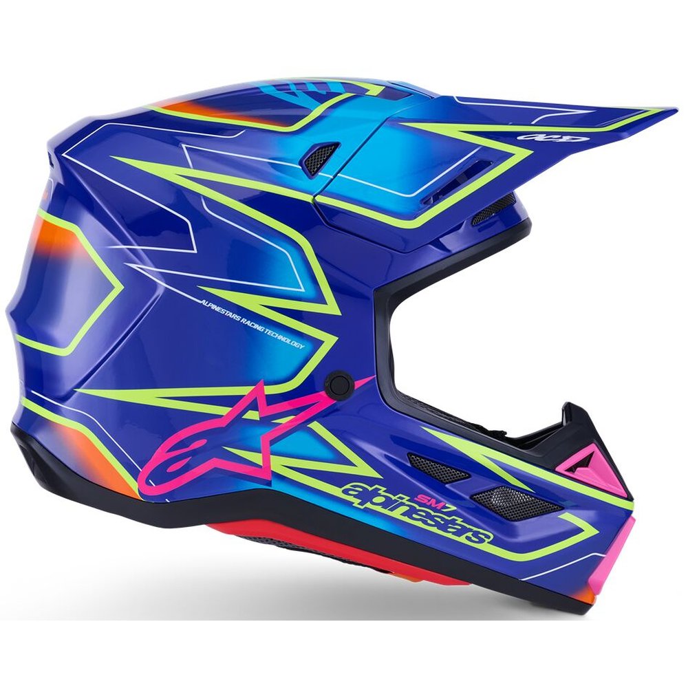 ALPINESTARS Supertech M7 Cast Motocross Helm blau/gelb/pink