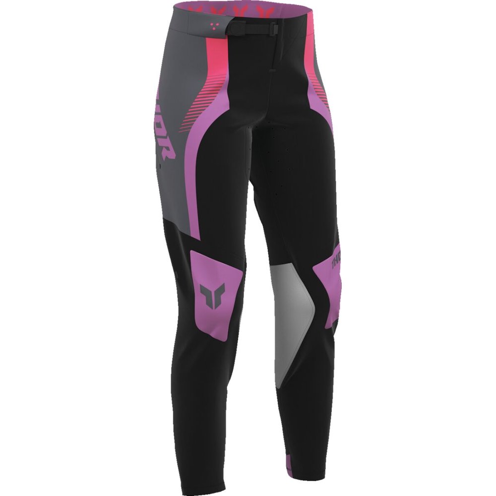 THOR Sportmode Velocity Frauen Motocross Hose schwarz/pink/dunkel grau