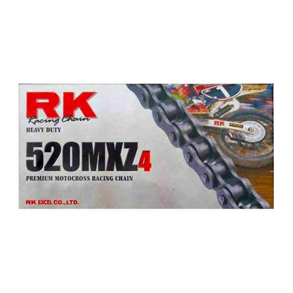 RK RACING CHAIN 520MXZ4 118 Motocross Motorrad-Kette grau offen