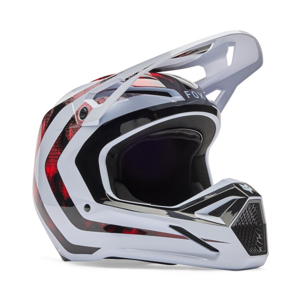 FOX V1 KAIROS Motocross Helm Weiss/Neon Rot