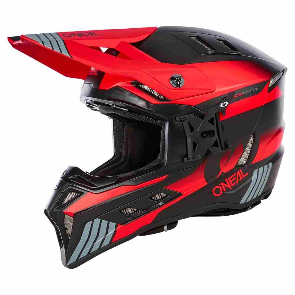 ONEAL EX-SRS Hitch Motocross Helm schwarz grau rot