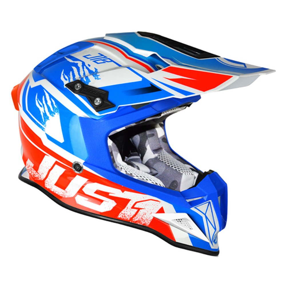 JUST1 J12 Dominator Motocross Helm weiss rot blau