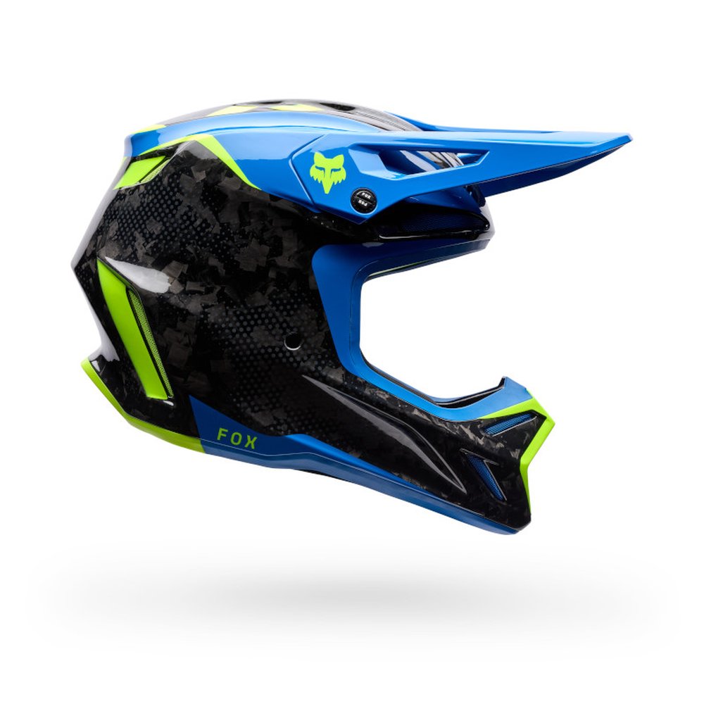FOX V3 RS TACTILE Motocross Helm Blue Jewel
