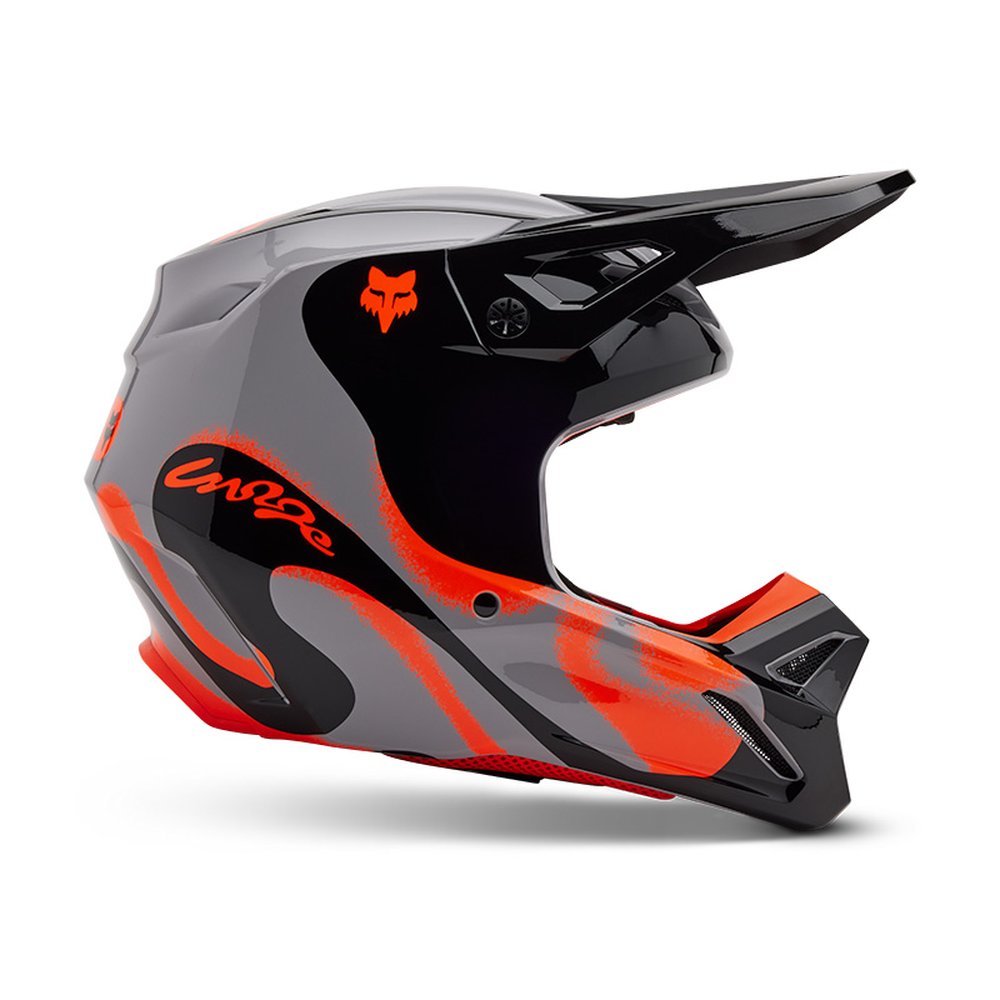 FOX V1 EMOTION HELMET Motocross Helm Steel Grau