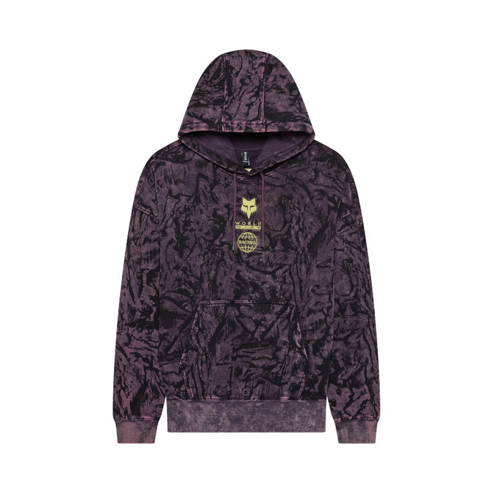 FOX IMAGE PRINT Fleece PO Hoodie Kapuzen Pullover Plum Perfect