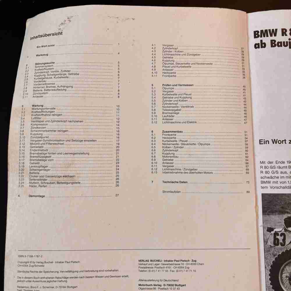 BMW R 80/100 GS ab 1988 Reparaturanleitung Fahrer Handbuch Band 5103 gebraucht
