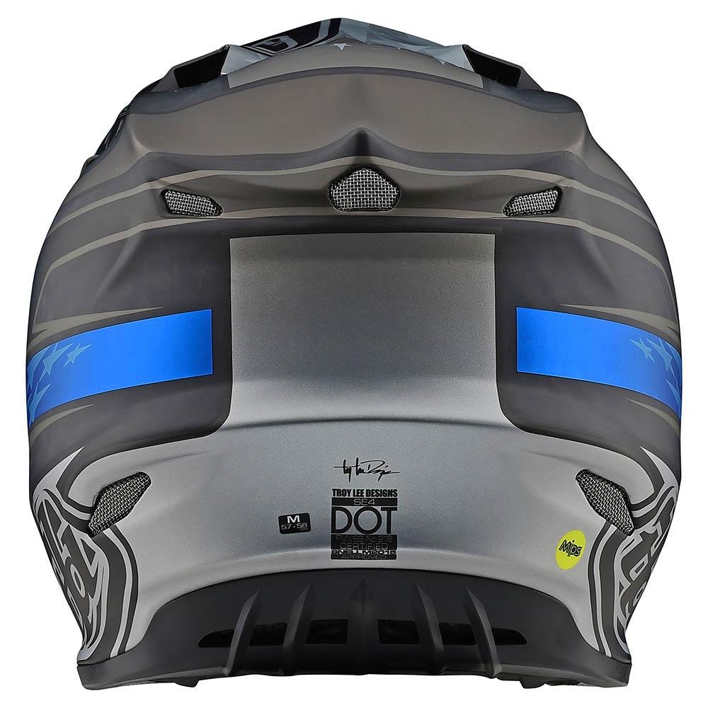 TROY LEE DESIGNS SE4 Carbon Speed Motocross Helm blau grau