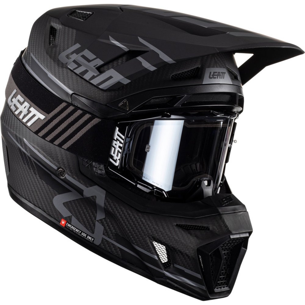 LEATT 9.5 Carbon 23 Motocross Helm schwarz + Brille