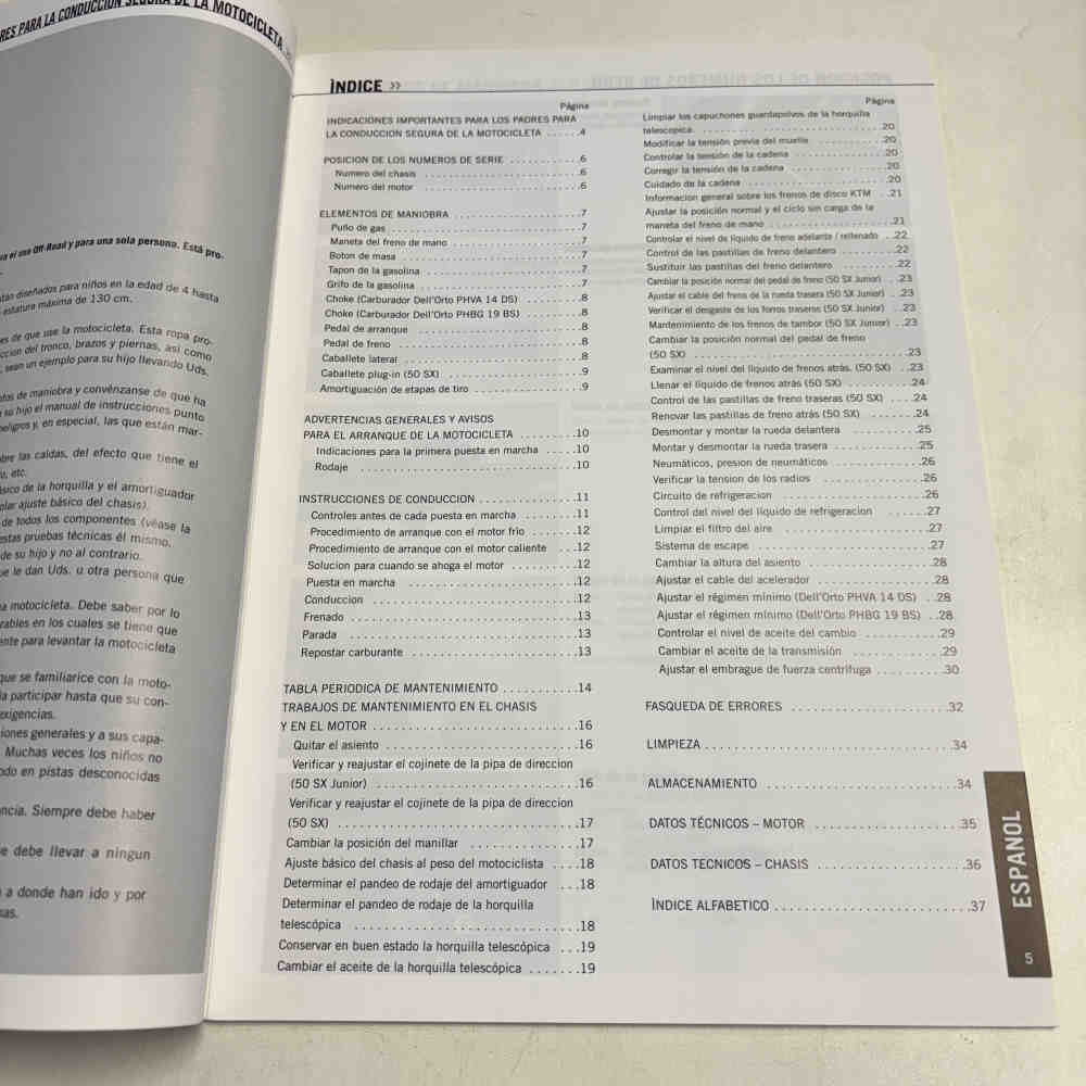 KTM 50 SX/50 SX Junior 2007 3211141es Motorrad-Handbuch gebraucht