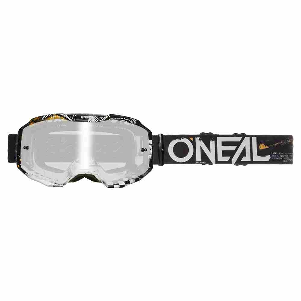 ONEAL B-10 Attack Brille schwarz weiss - silver mirror