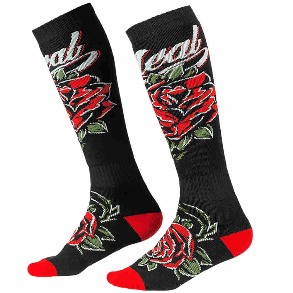 ONEAL PRO Roses MX Socken schwarz rot