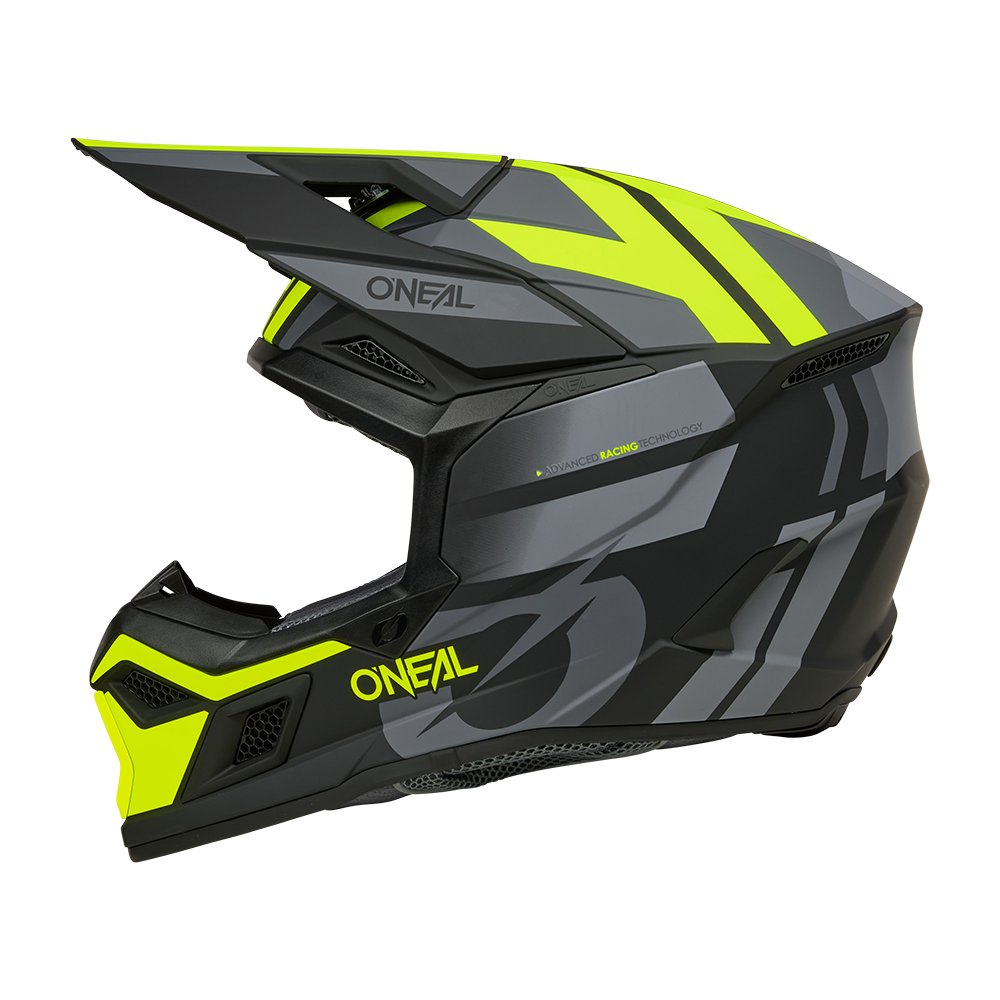 ONEAL 3SRS Motocross Helm Ride schwarz/grau/neon gelb