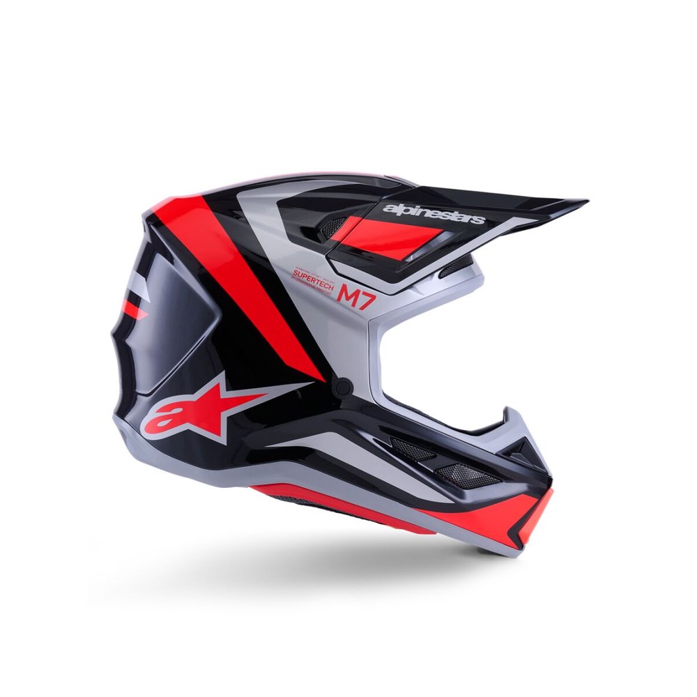 ALPINESTARS Supertech M7 Rise Motocross Helm schwarz/rot/silber