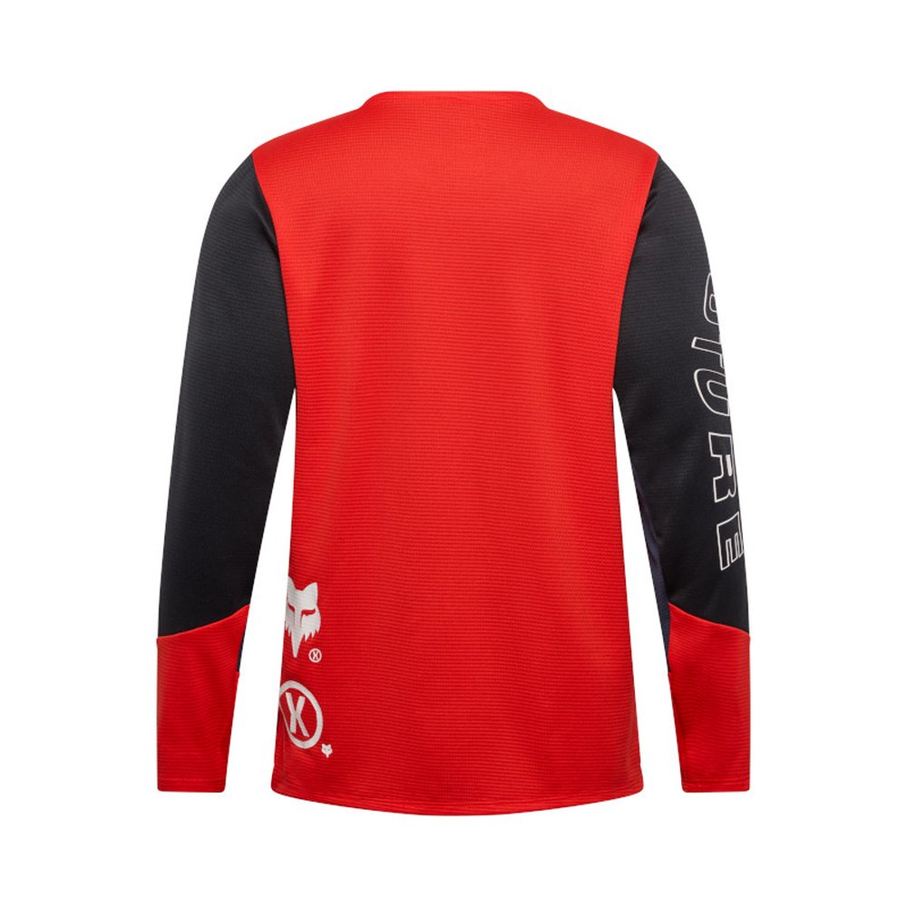 FOX YTH DEFEND LS JERSEY ELEVATED langärmlig Neon Rot