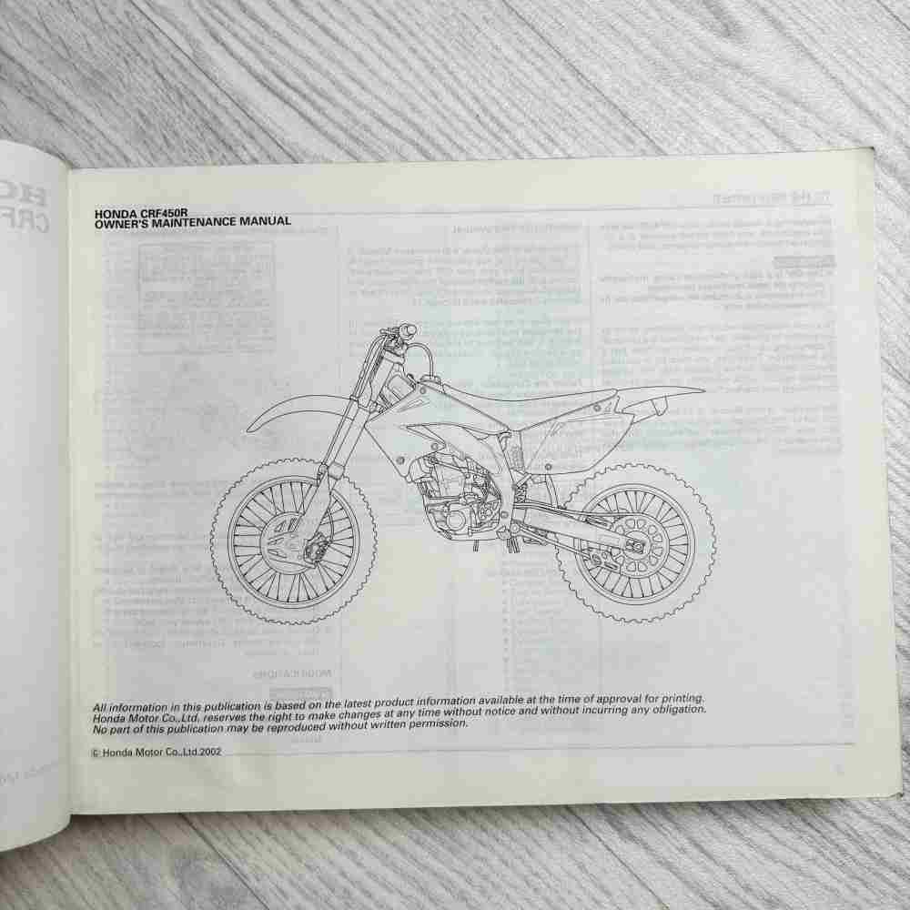 HONDA CRF 450 R 2003 69MEB610 00X69-MEB-6103 Motorrad-Handbuch gebraucht