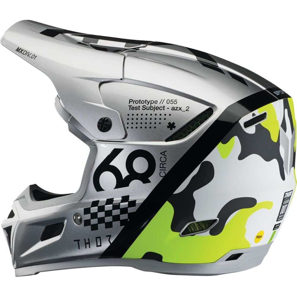 THOR Reflex Sport Motocross Helm Riot grau neon gelb