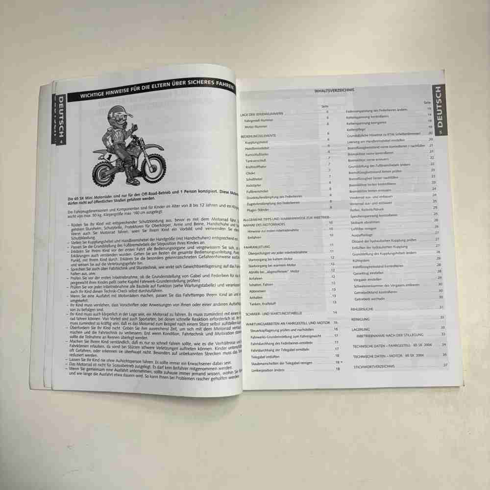 KTM 65 SX 2004 321074 Motorrad-Handbuch gebraucht