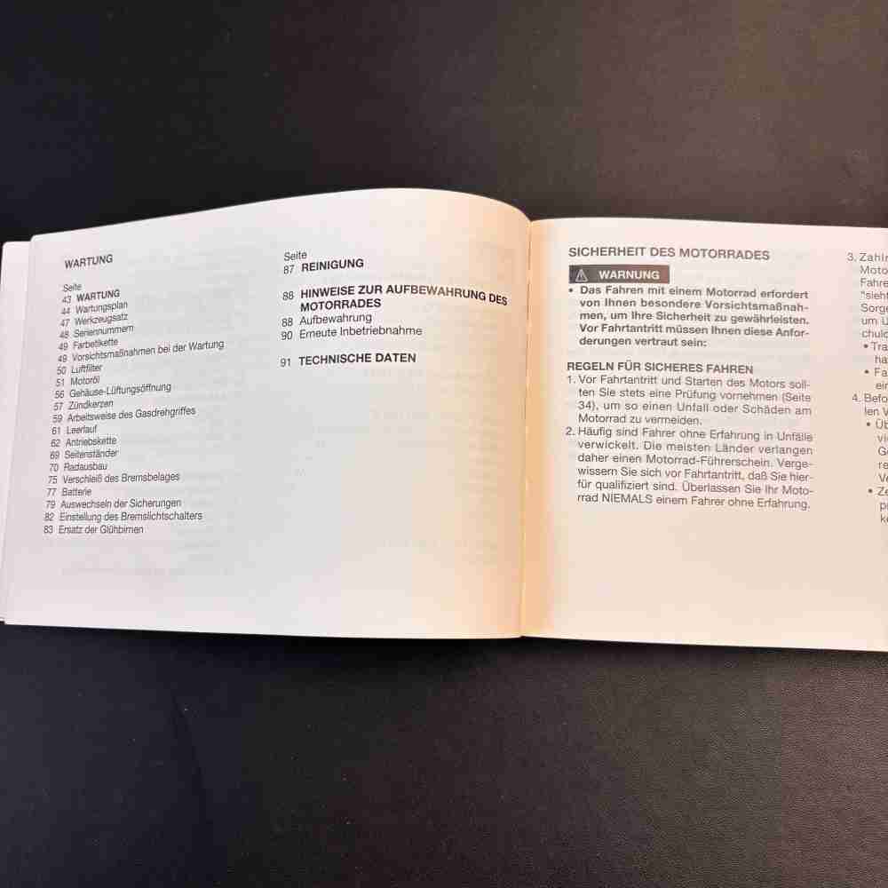 HONDA SLR 650 37MAK1GDFI 1997 1998 Fahrer Handbuch gebraucht