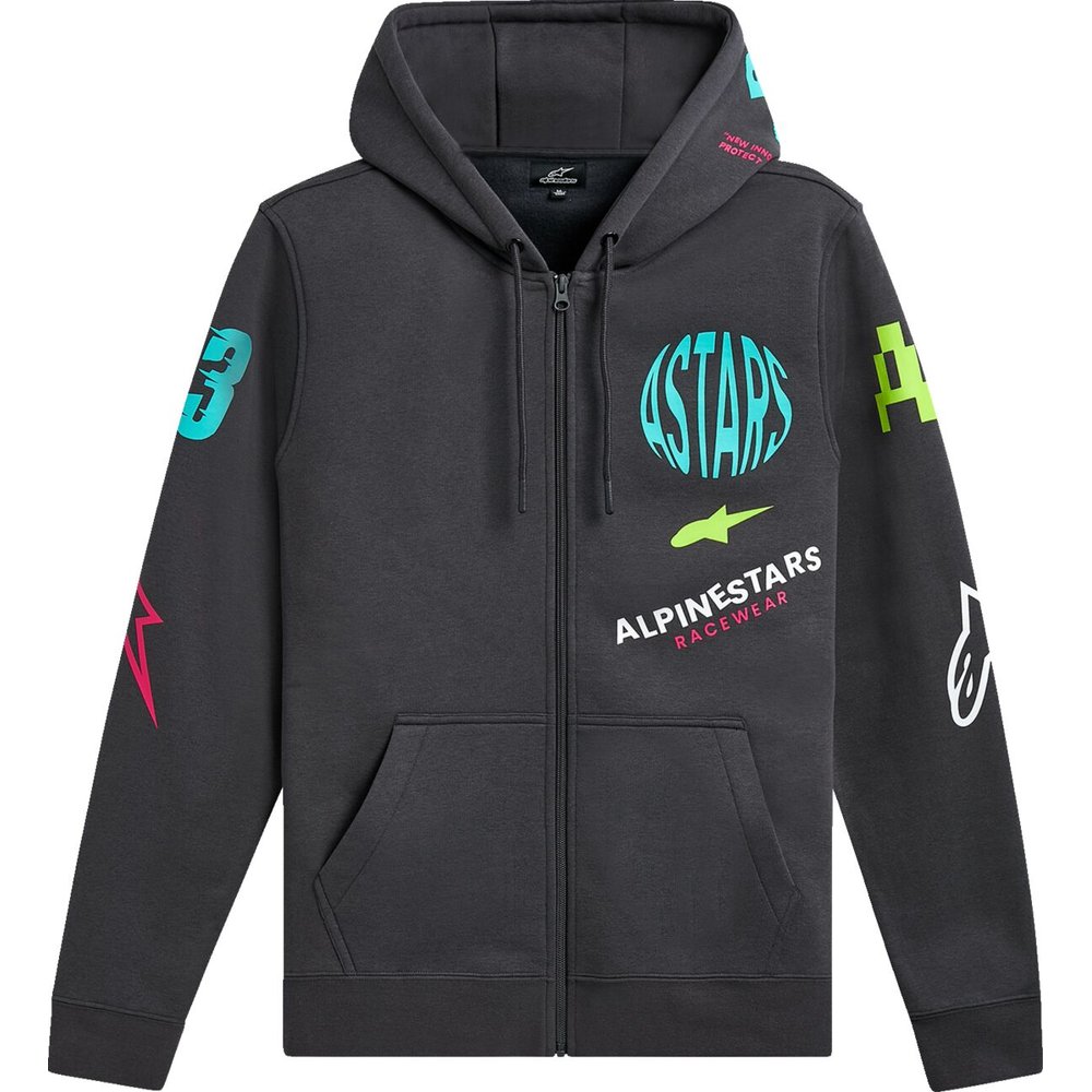 ALPINESTARS Kapuzen Pullover Hoodie Zip Variegate Gunmetal ALPINESTARS Kapuzen Pullover Hoodie Zip Variegate Gunmetal