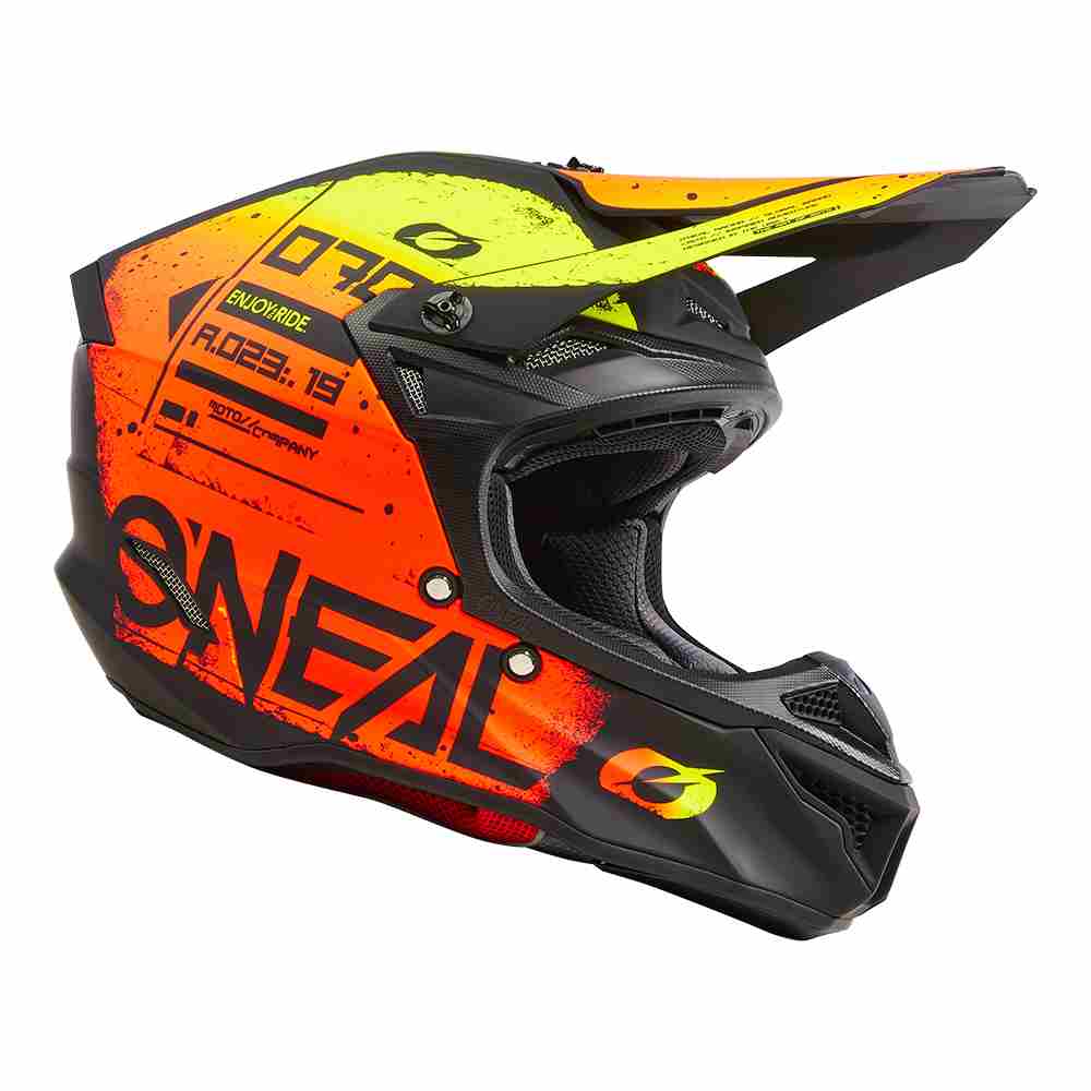 ONEAL 5SRS Scarz Polyacrylite Motocross Helm schwarz rot gelb
