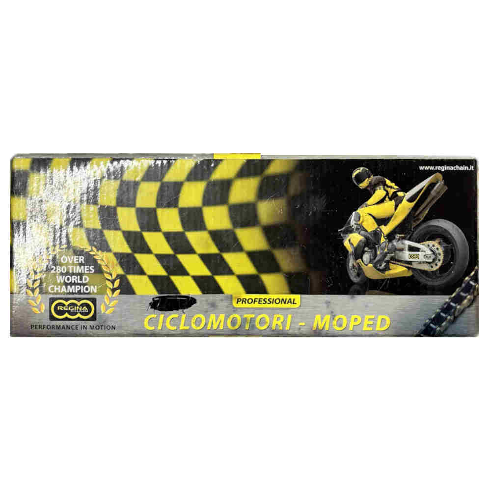 REGINA CHAIN 420 OROY-118 Motocross Motorrad-Kette mit Clip-Schloss gold