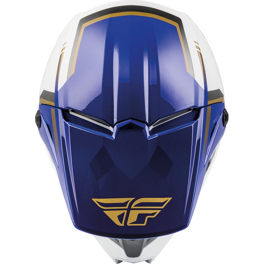 FLY Kinetic Vision Motocross Helm weiss blau