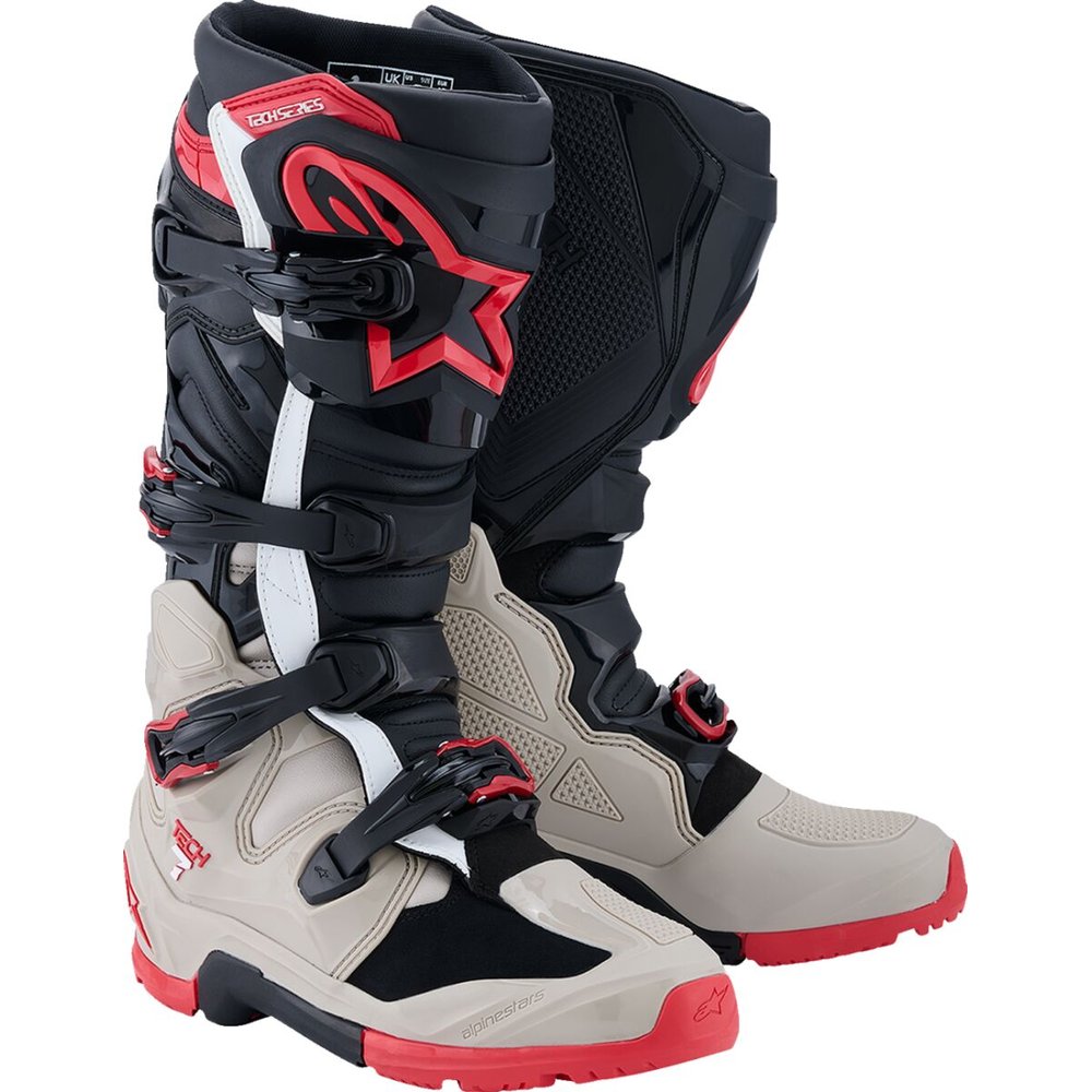 ALPINESTARS Tech 7 Motocross Stiefel Enduro schwarz/hell grau/hell rot